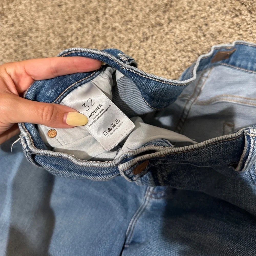 MOTHER The Dodger High Rise Ankle Wide Leg Jeans in Work Hard Play Hard - Picture 10 of 11